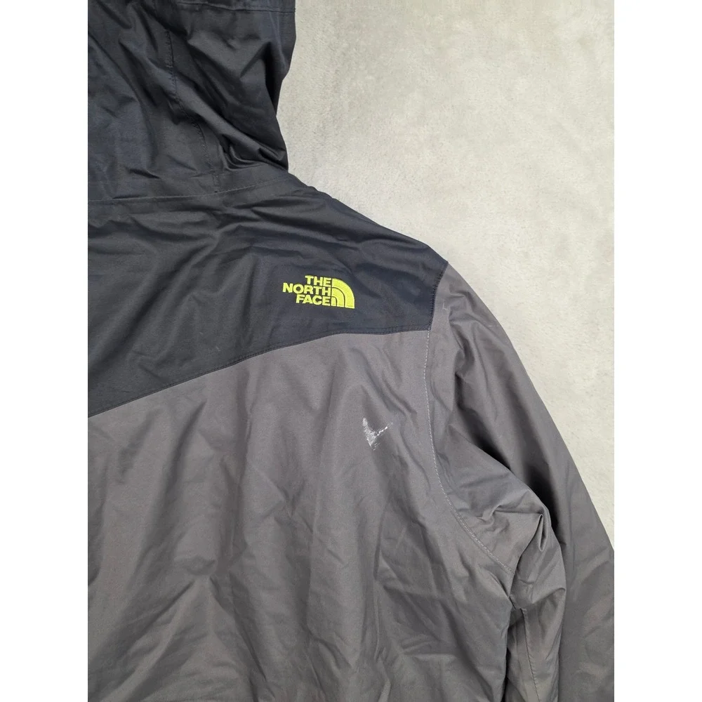 The North Face Puffer Jacket Boys L 14/16 Black Grey Hooded Insulated CN09